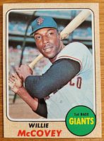 Front of 1968 Topps Willie McCovey card showing player image and card design