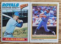 Fronts of both George Brett cards