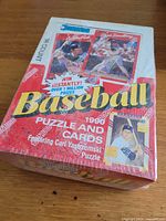 Top view of sealed 1990 Donruss Baseball 36-count wax box
