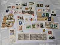 overview of all stamps laid out on white background