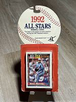 Front of sealed 1992 All Stars pack showing Denny Martinez top card