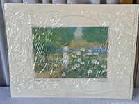 Full view of matted floral print wrapped in protective plastic
