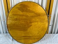 Full view of round wood tray