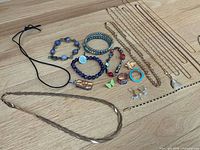 Overview of all jewelry pieces laid out