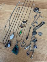 Group view of all sterling jewellery pieces laid out