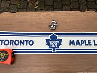 Full view of banner and ornament on table