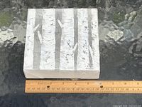 Top view of painting with ruler showing width ~6 in