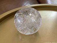 Overall view of spherical cut crystal vase