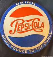 Front view of Pepsi 12" metal tray showing full logo and slogan