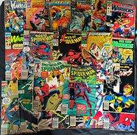 Front view showing all 25 Marvel comic books spread out
