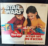 Front view of 1977 Star Wars Play-Doh Action Set box showing graphics and condition