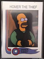 Front of collector card showing Homer Simpson artwork and Sinner Subset label