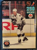 Front of puzzle box showing Wayne Gretzky image, piece count and series details