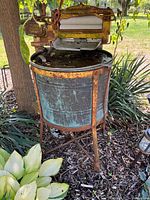 Front view of entire galvanized tub washer with wringer assembly