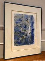 Front view of framed watercolor