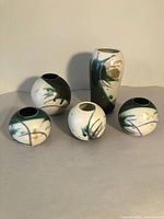 Group shot of all five Helga Mader vases