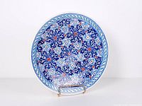 Front view of hand-painted Turkish plate