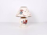 Full view of assembled Lenox stoneware candle lamp