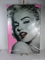 Full view of Marilyn Monroe pop art print showing image and colors