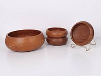 Full set showing one large bowl and three smaller bowls