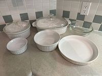 All bakeware pieces arranged on countertop