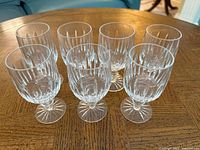 Group of seven matching crystal stemware glasses