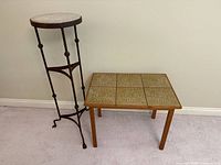 Side table and plant stand full view