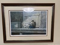 Full view of framed print showing image, mats and frame