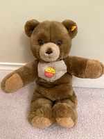 Front view of Steiff Cozy Teddy plush bear showing overall appearance