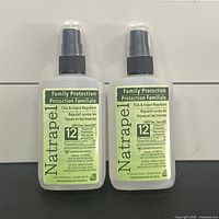Front view of both Natrapel 100 mL insect repellent bottles