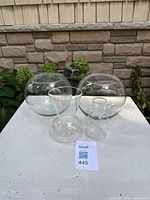 all four clear glass vases grouped