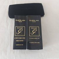 Two Guerlain Rouge G boxes with velvet pouch