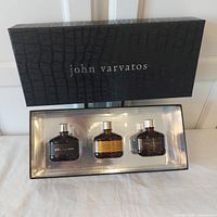 Front of boxed John Varvatos 3-piece fragrance set