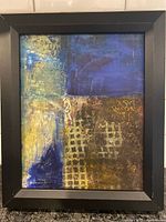 Front view of framed Carmel Brennan abstract painting