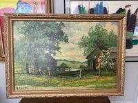 Full view of framed Robert Wood reproduction painting