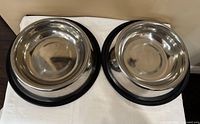 Two stainless steel bowls side by side showing overall appearance