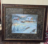 Full view of framed Ruane Manning winter scene print