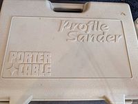 Exterior of Porter-Cable carrying case showing embossed branding and model