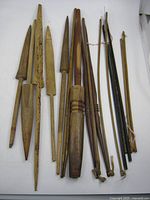Full group of assorted wooden tools laid out