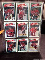 front view of nine O-Pee-Chee cards in sleeve