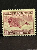 Front view of stamp showing design and denomination