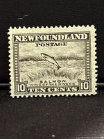 Front view of stamp showing design, denomination and condition