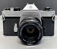 Front view showing Pentax Spotmatic SP II body with Takumar lens