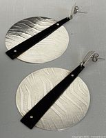 front view of both earrings showing design and size