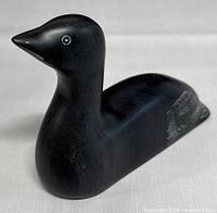 front-left view of soapstone loon