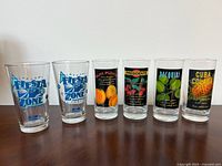 All six cocktail glasses lined up