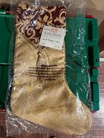 Stocking in plastic with tag visible