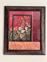 Front view showing entire framed tropical picture