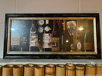 Front view of framed print hanging on wall