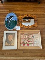 All four wall pieces laid out on floor